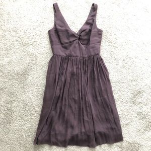 J. Crew Plum Silk Chiffon Twist Front Dress